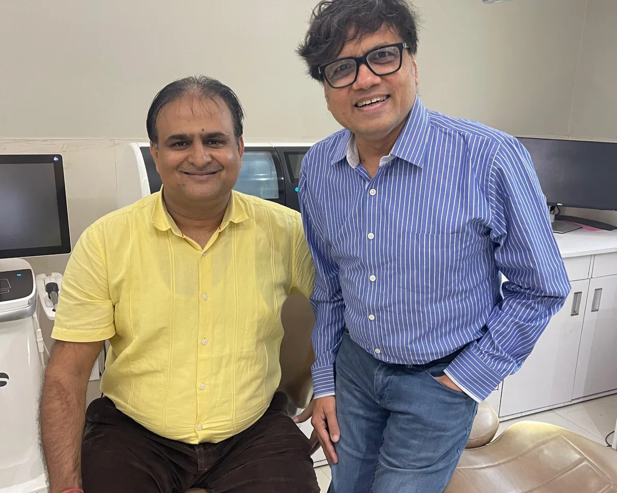 Dr. Asheesh K. Sawhny with a visiting colleague at Dr Sawhney’s My Dentist, Kakadeo, Kanpur