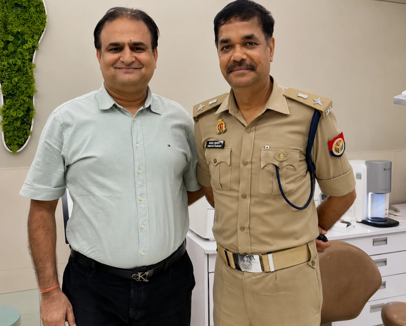 IPS Atul Kumar Srivastava, DCP Kanpur, with Dr. Asheesh Sawhny at My Dentist Kakadeo
