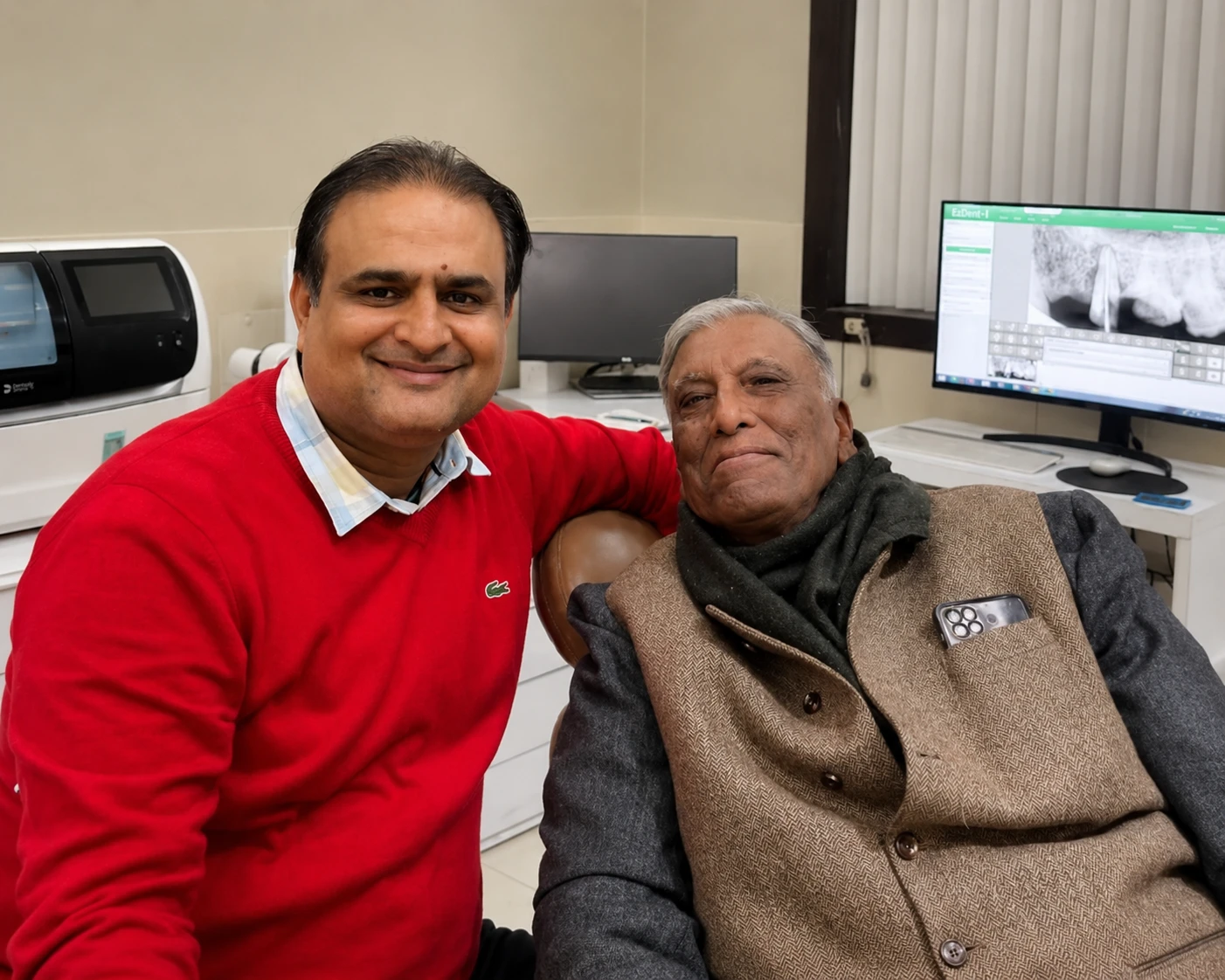 Former Cabinet Minister Shiv Kumar Beria with Dr. Asheesh Sawhny at My Dentist Kanpur