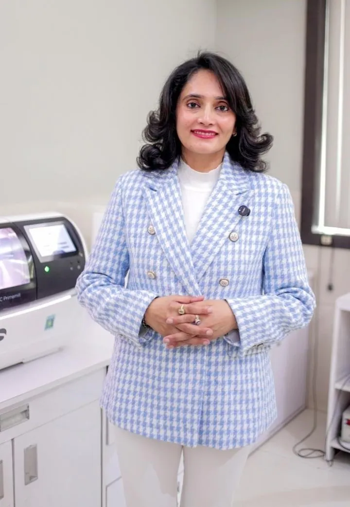 Dr. Karuna Singh Sawhny in the CEREC digital dentistry suite at My Dentist Kakadeo