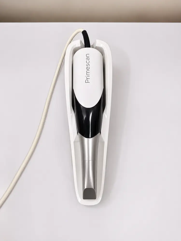 Dentsply Sirona Primescan handheld digital intraoral scanner used for 3D dental impressions at My Dentist Kakadeo Kanpur